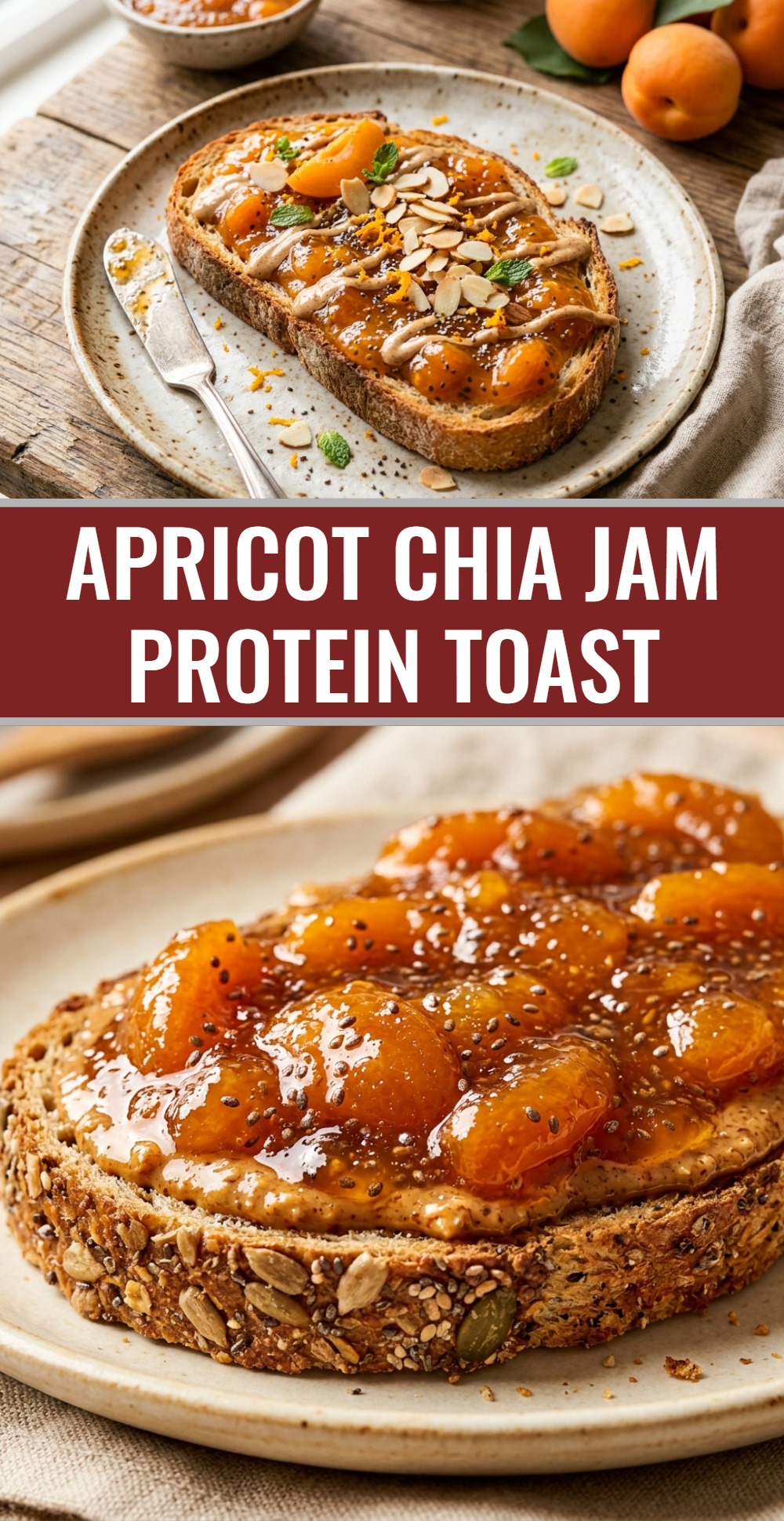 Apricot Chia Jam Protein Toast