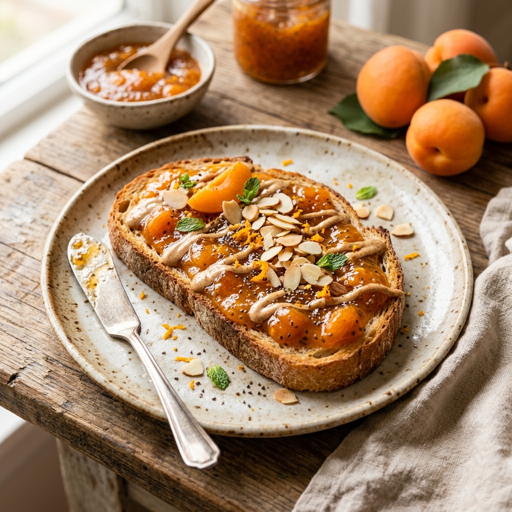 Apricot Chia Jam Protein Toast