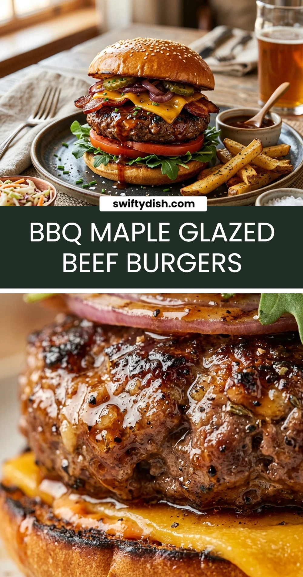 BBQ Maple Glazed Beef Burgers