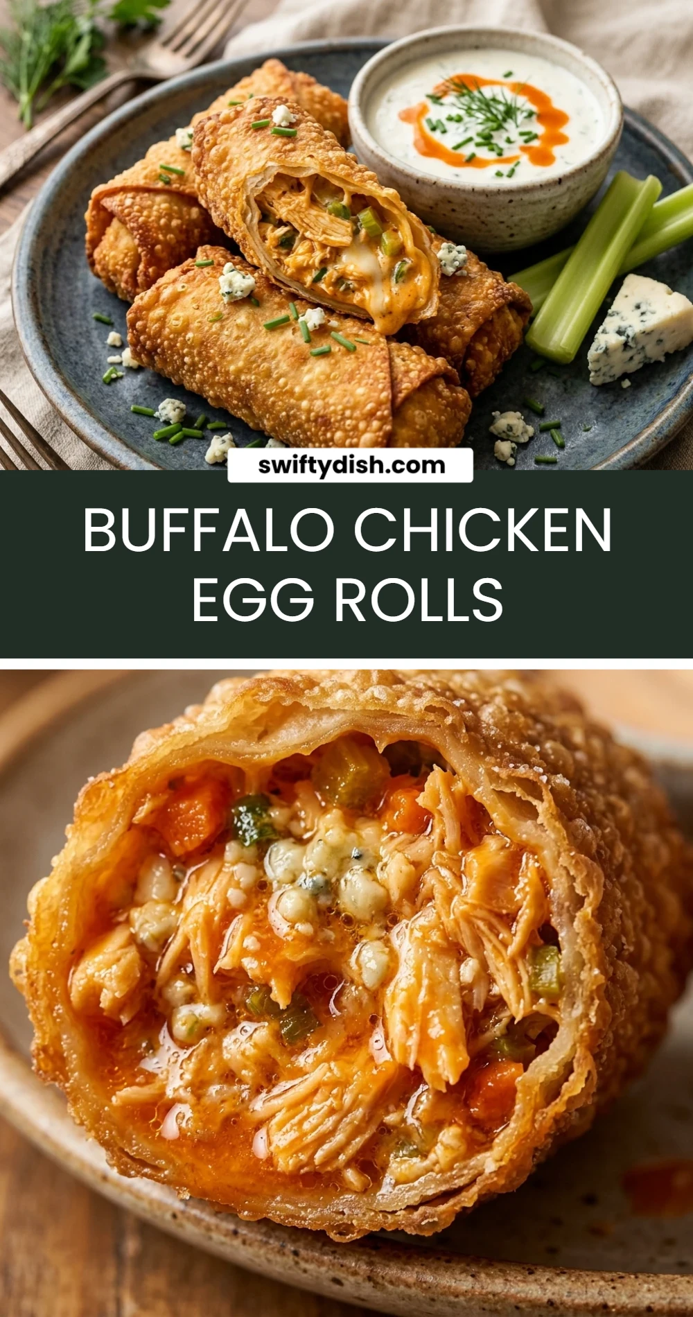 Buffalo Chicken Egg Rolls