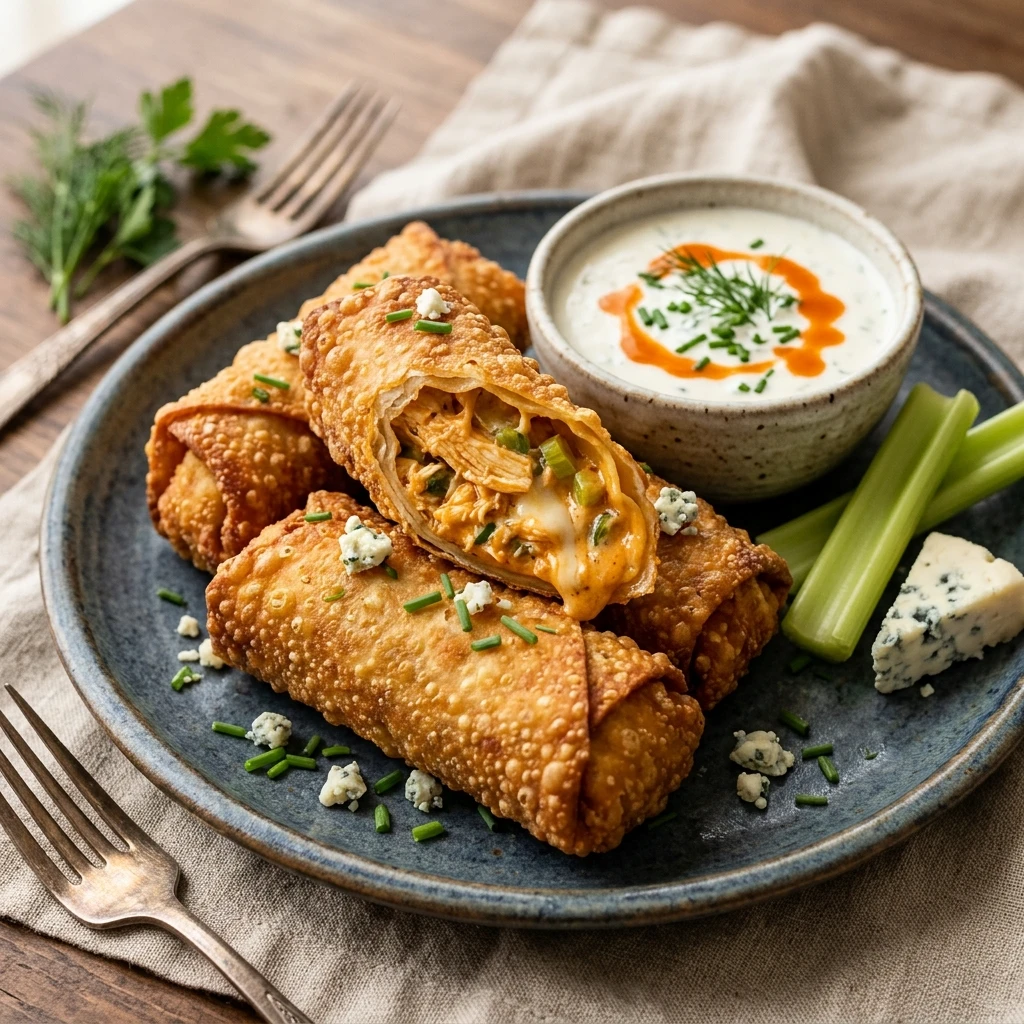Buffalo Chicken Egg Rolls