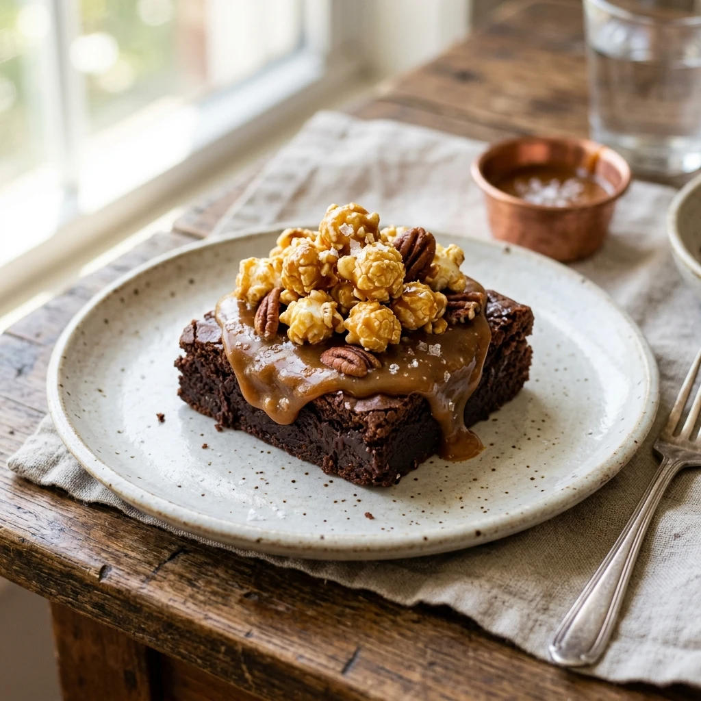 Caramel Corn Brownies