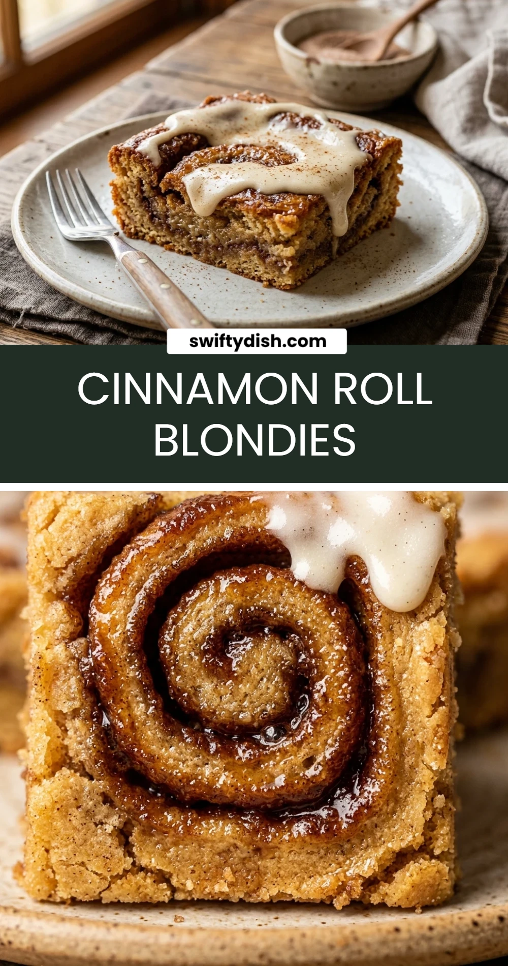 Cinnamon Roll Blondies