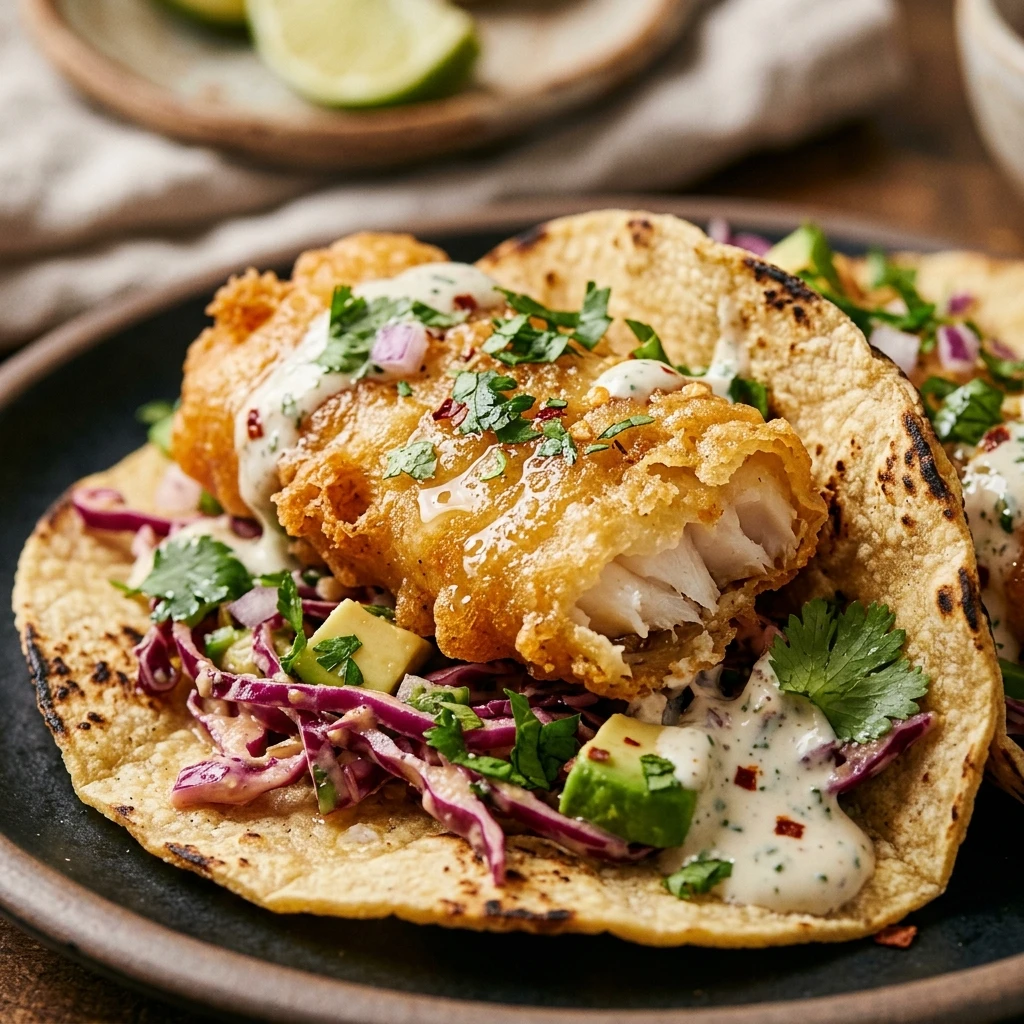 Crispy Battered Fish Tacos