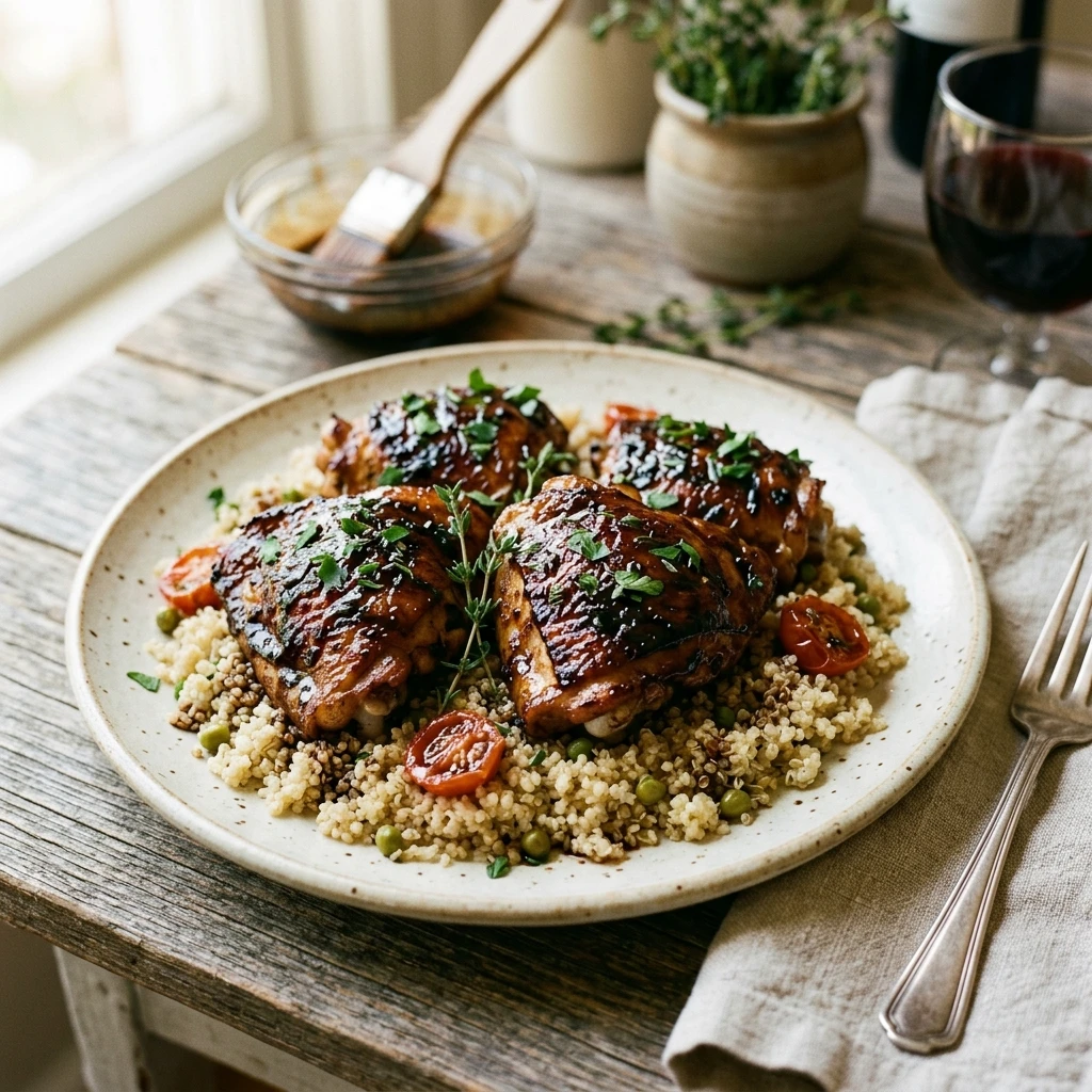 Easy Balsamic Glazed Chicken Thighs