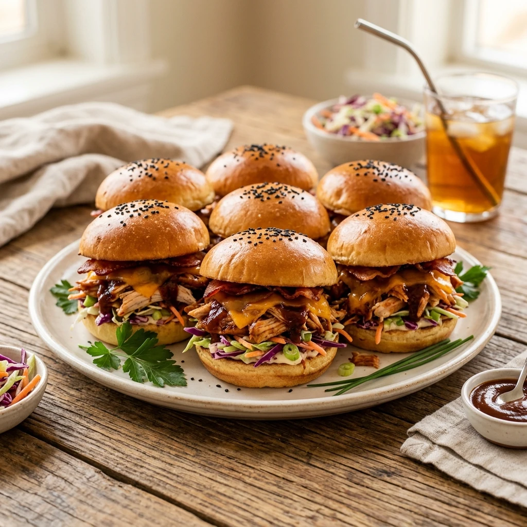 Easy BBQ Chicken Sliders