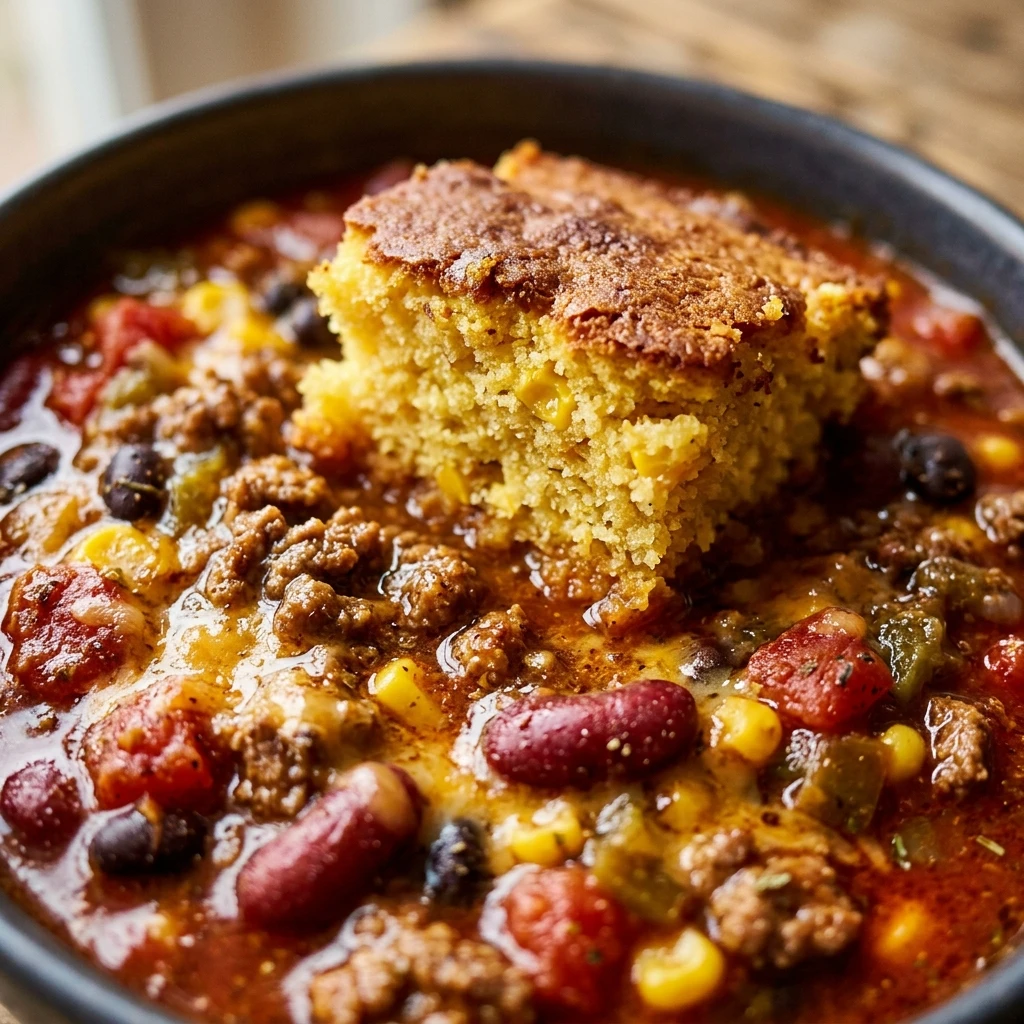 Easy Beef Chili With Cornbread