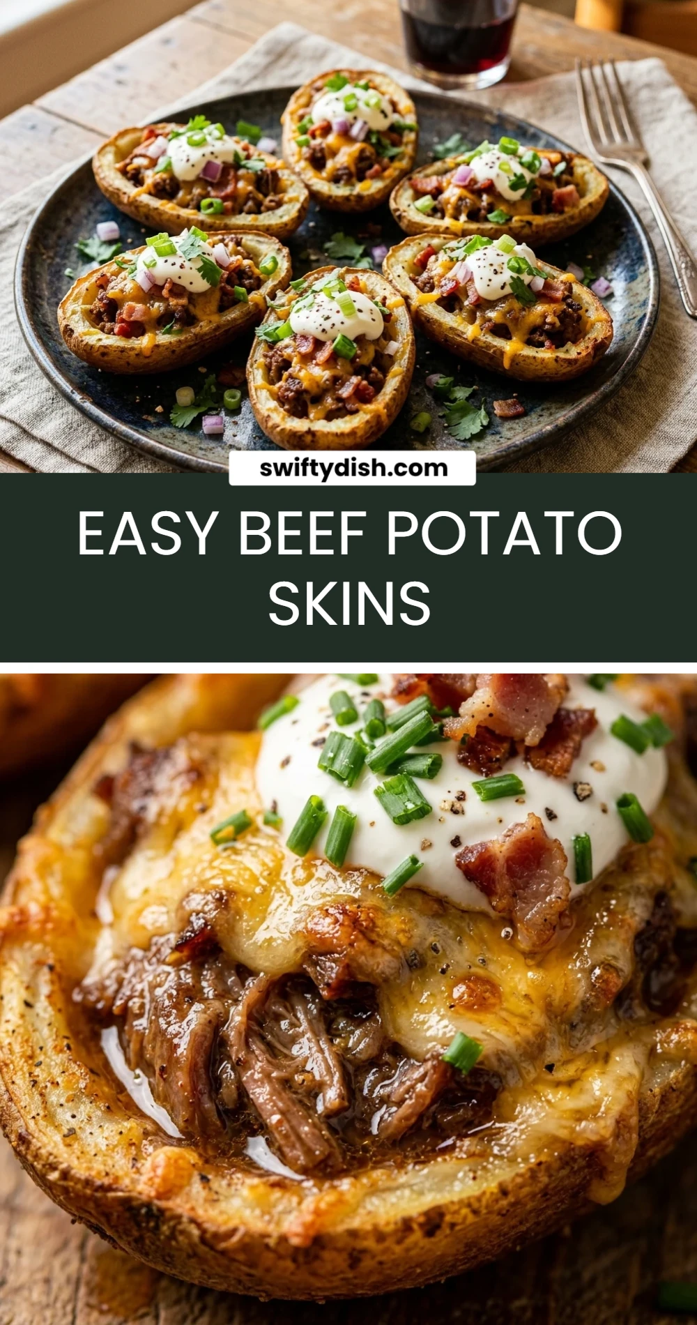 Easy Beef Potato Skins
