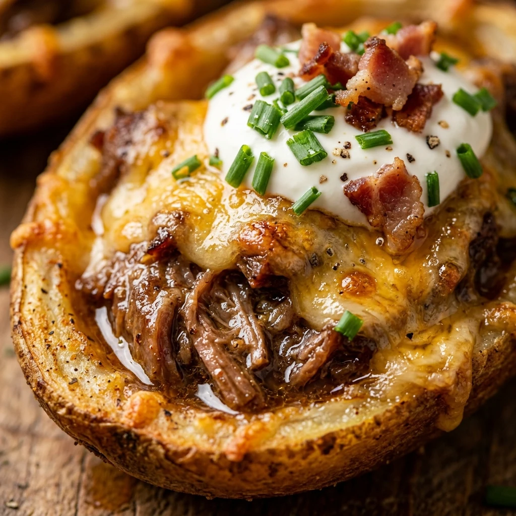 Easy Beef Potato Skins