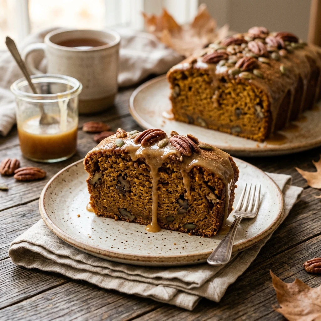 Easy Maple Glazed Pumpkin Bread