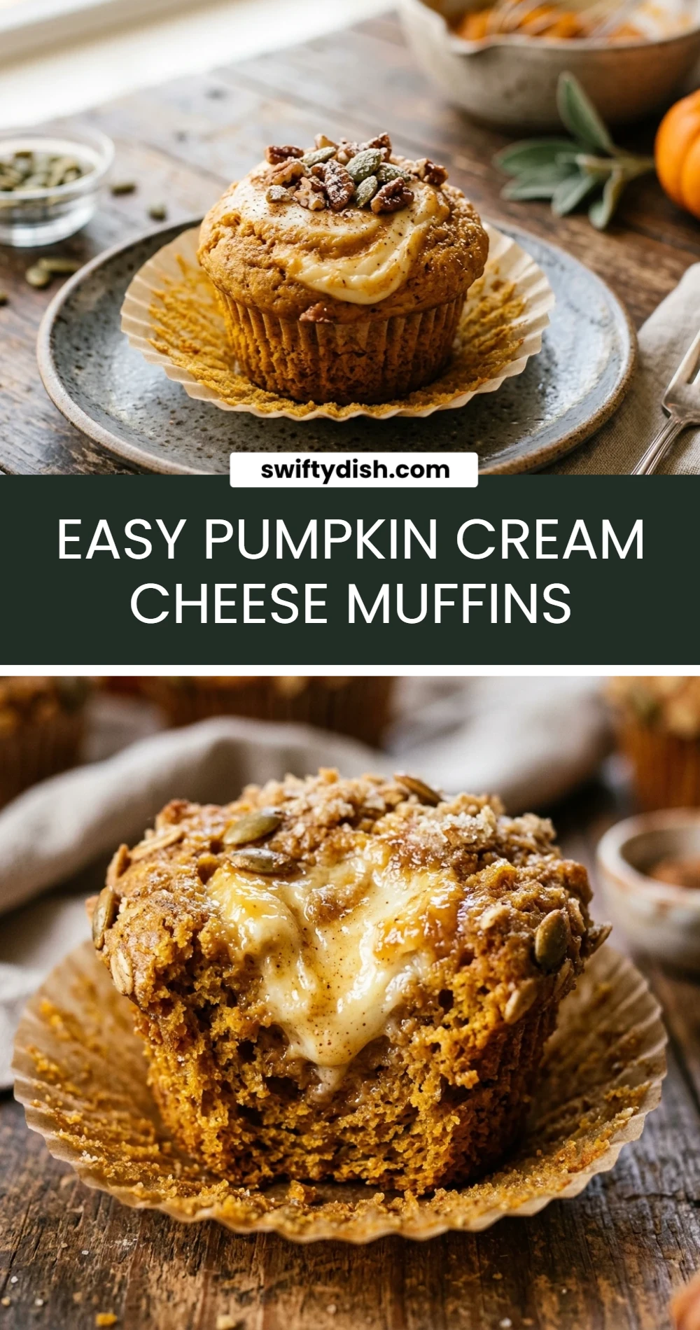 Easy Pumpkin Cream Cheese Muffins