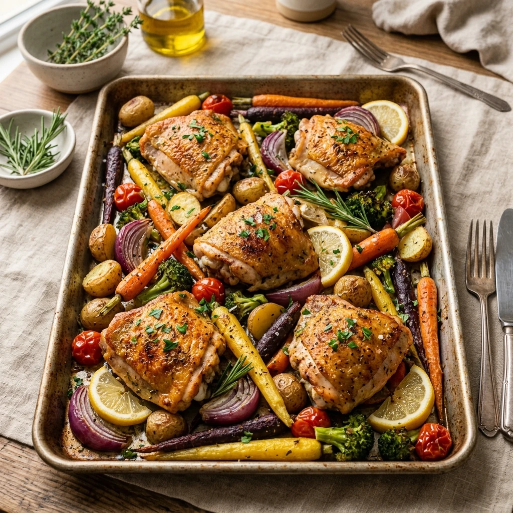 Easy Sheet Pan Chicken And Veggies