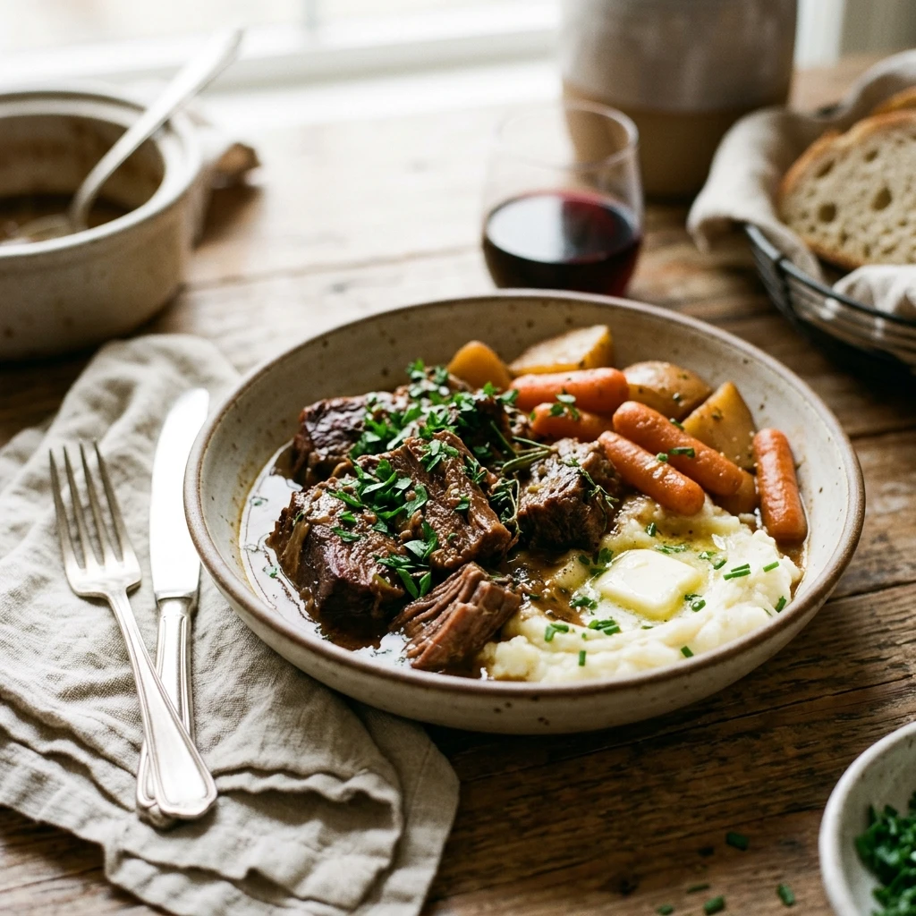 Easy Slow Cooker Pot Roast With Carrots