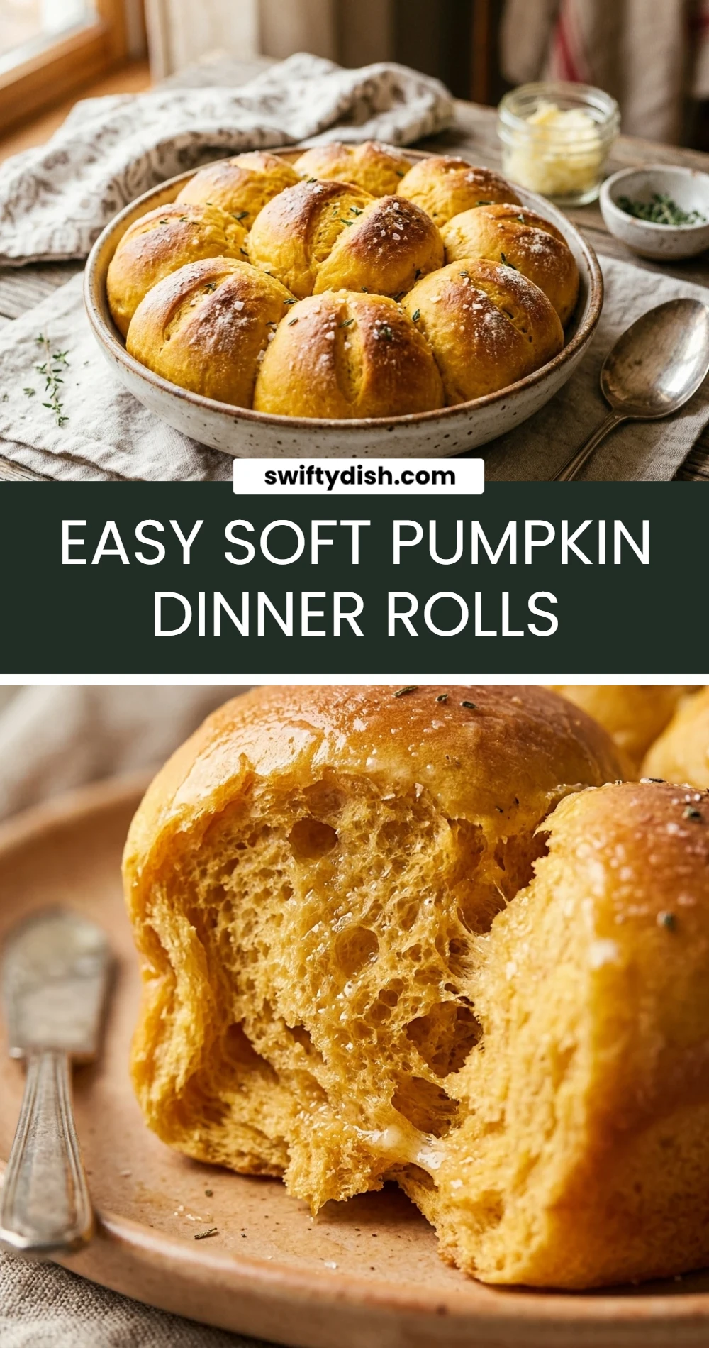 Easy Soft Pumpkin Dinner Rolls