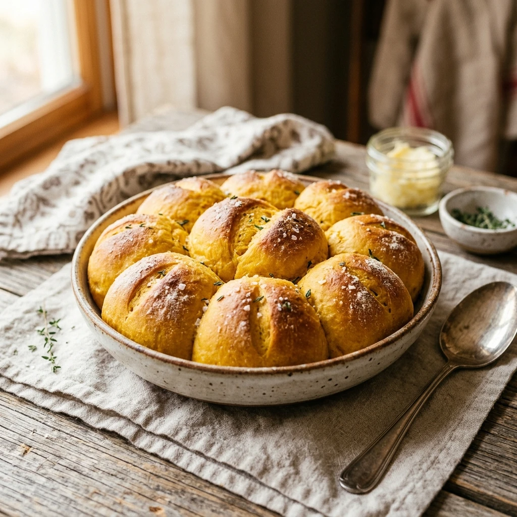 Easy Soft Pumpkin Dinner Rolls