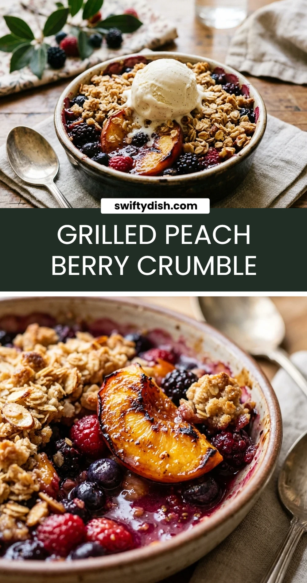Grilled Peach Berry Crumble