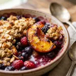Grilled Peach Berry Crumble