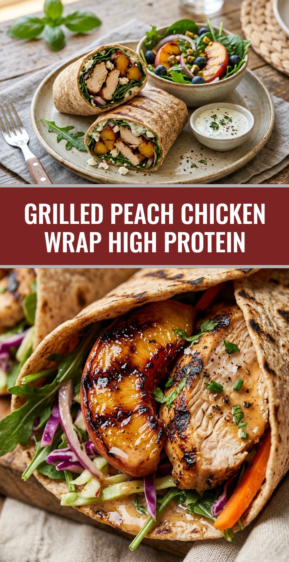 Grilled Peach Chicken Wrap High Protein