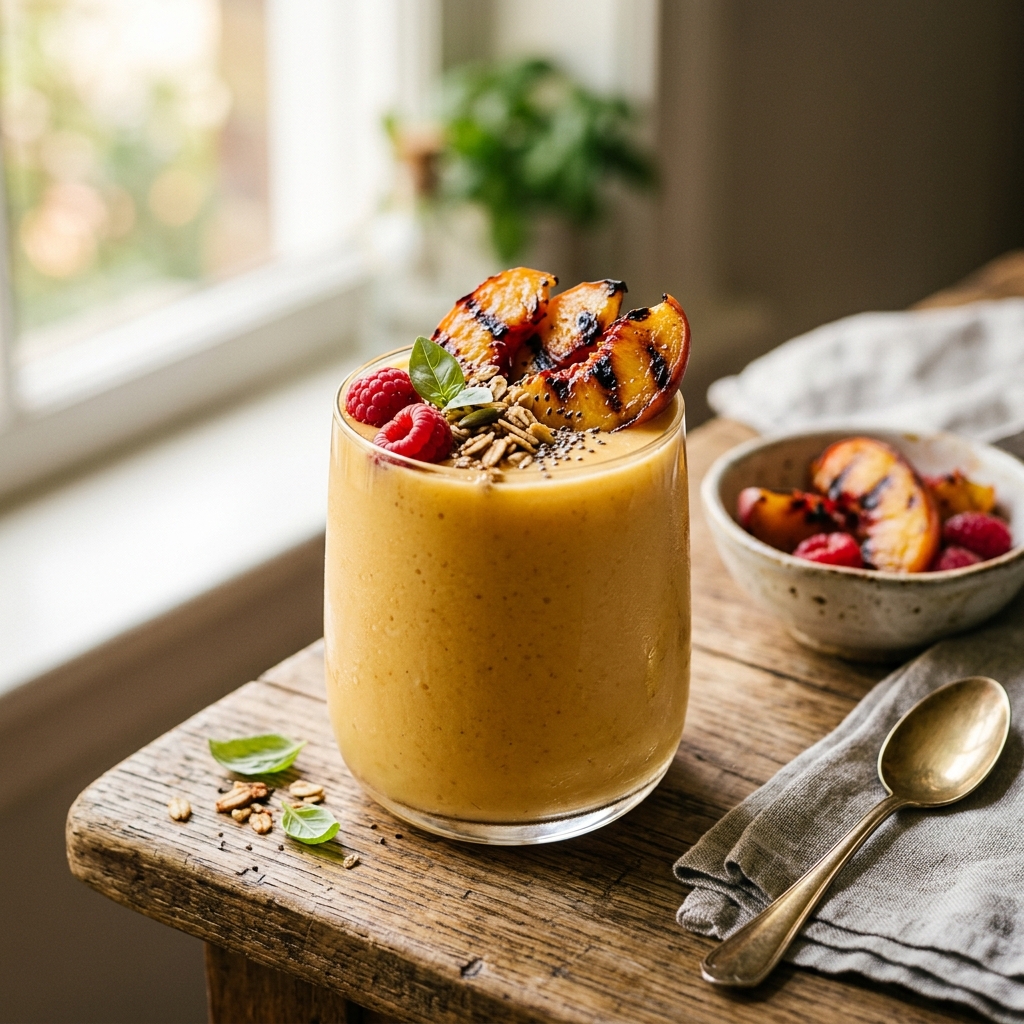 Grilled Peach Protein Smoothie