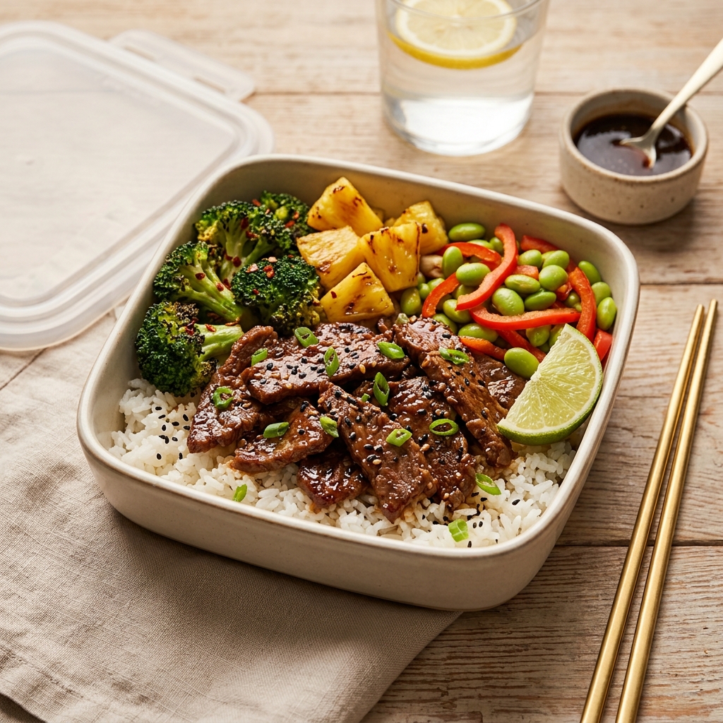Hawaiian Teriyaki Beef Bowls Meal Prep