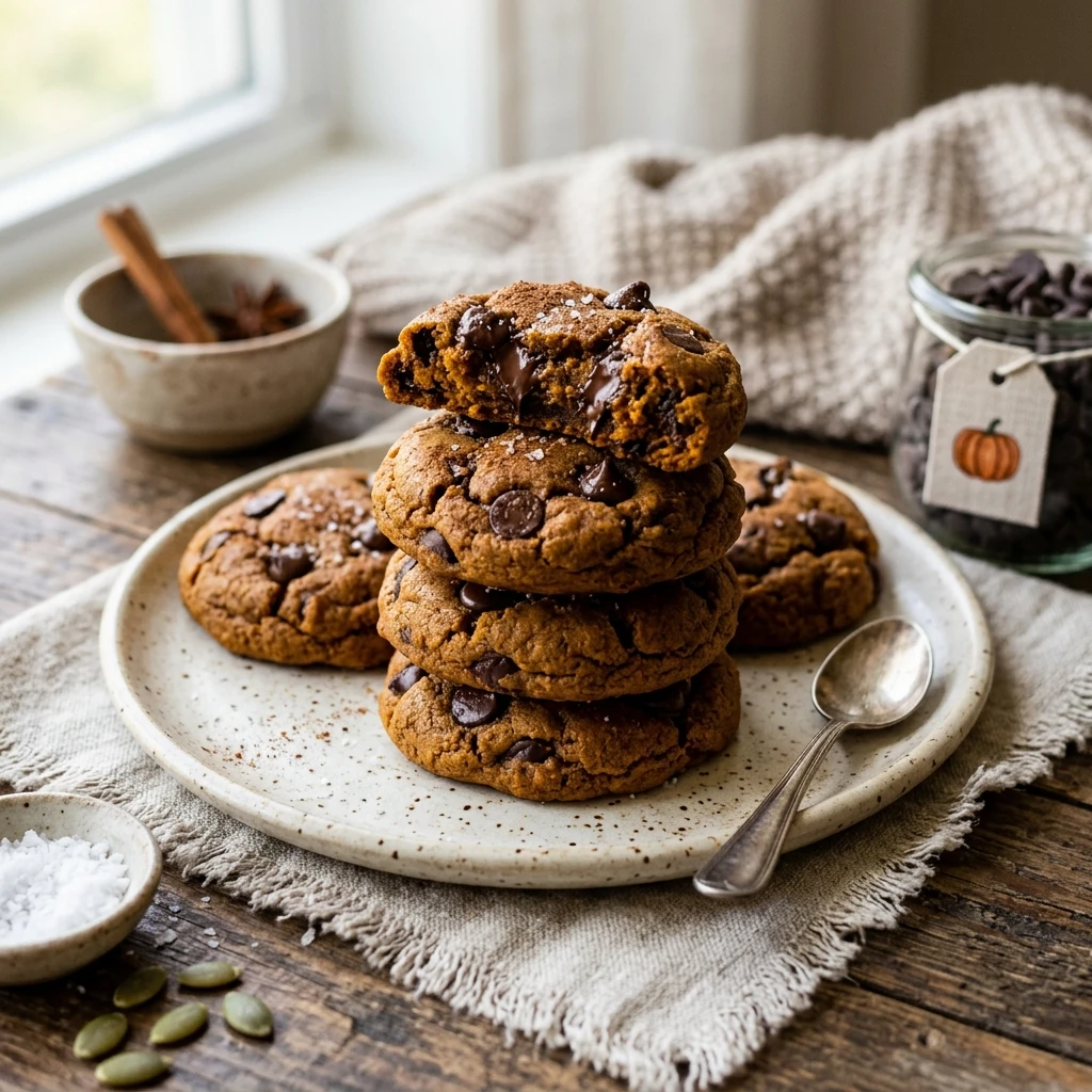 No Butter Pumpkin Chocolate Chip Cookies