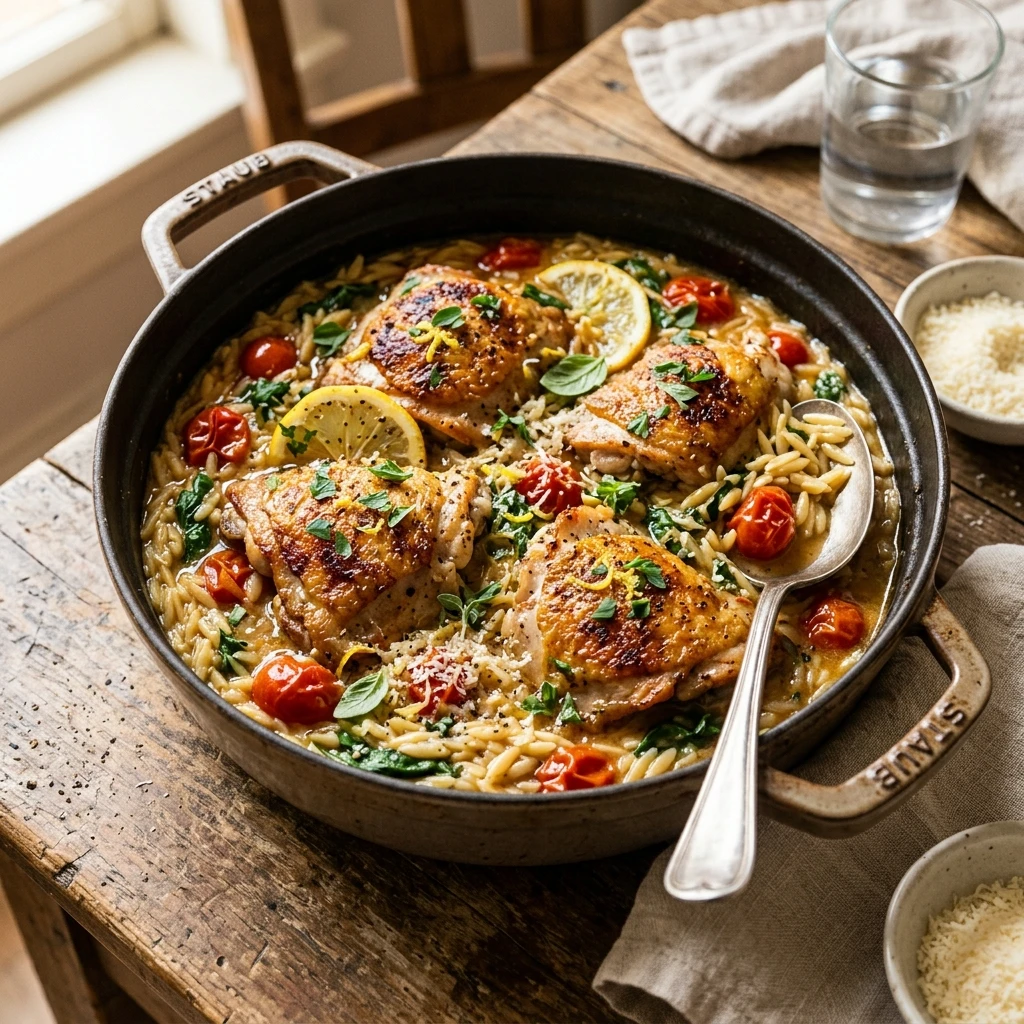 One Pot Chicken And Orzo