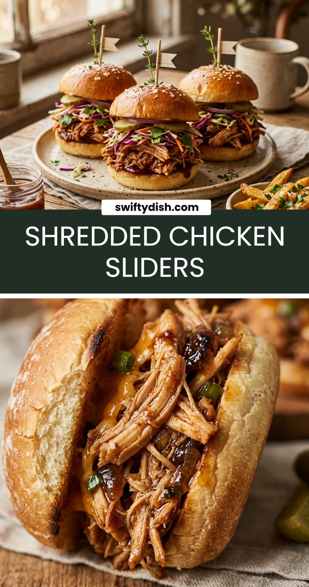 Shredded Chicken Sliders