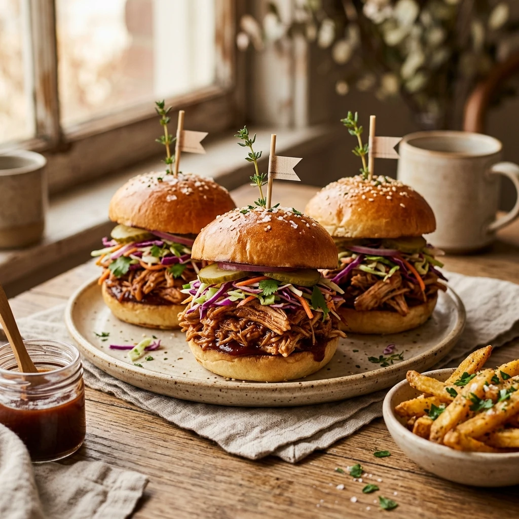 Shredded Chicken Sliders